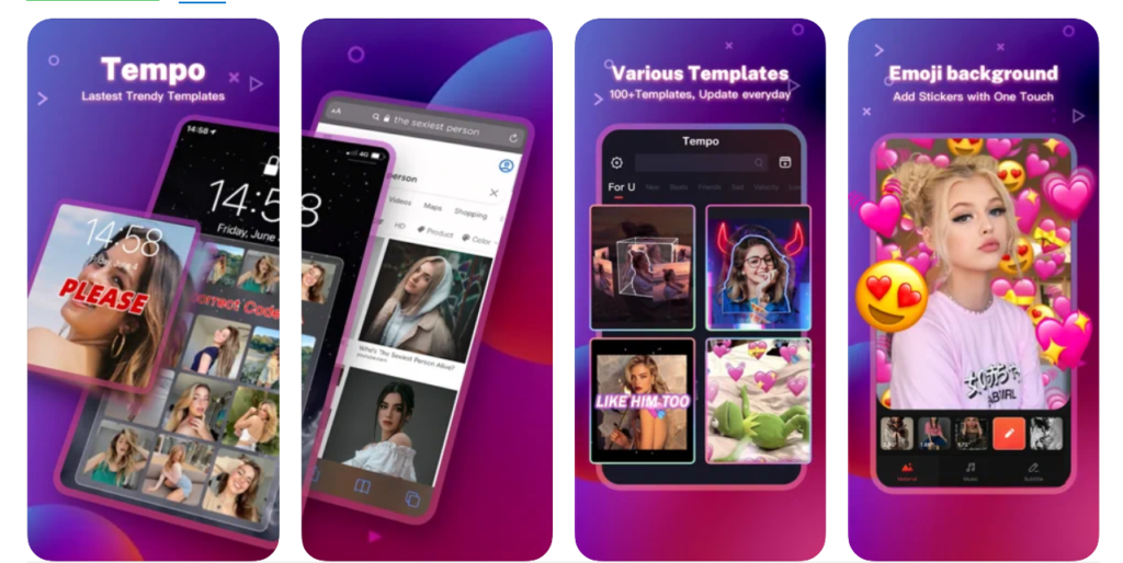 Tempo PRO is a Music Video Maker app that can make videos and add cool effects. It can be installed on most iOS devices. Tempo PRO is a straightforward and effective video-making app. It can edit videos without any limit.