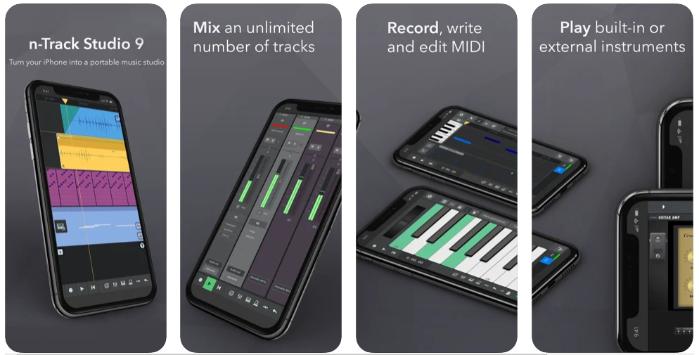 n-Track Studio is a multitrack audio and MIDI recorder and music-making app that transforms your iOS device into a comprehensive recording studio and beat maker.
