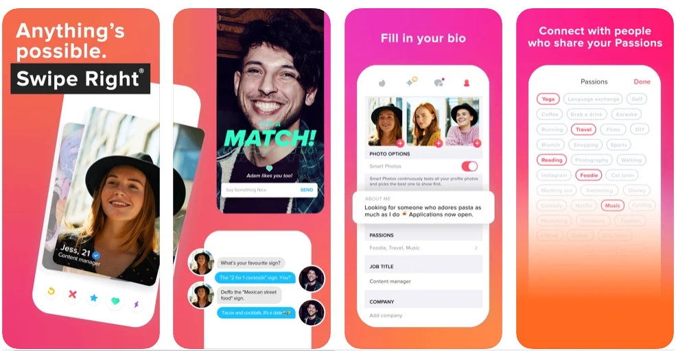 On the App Store, you can get daily app rankings, rank history, ratings, features, and reviews for popular apps like Tinder - Dating New People. You can have a fantastic time and stay for a long time here.