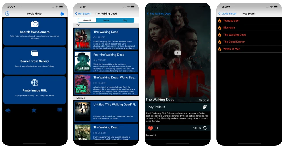 On the iOS Store, you can view the daily app ranking, rank history, ratings, features, and reviews of top apps like Movie Finder - Movie by Image. Except for movies and TV shows, the iPhone app IntoNow works exactly like Shazam.