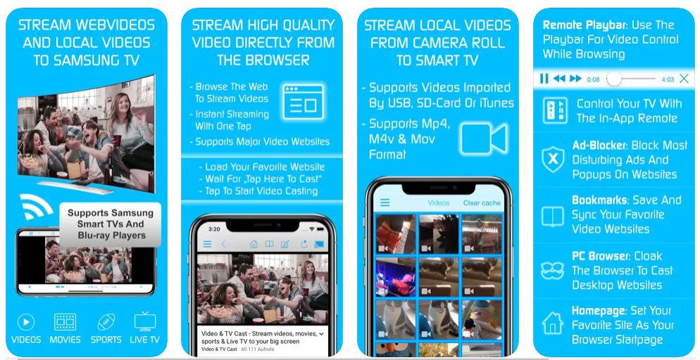 Mirror your iPhone or iPad to your Samsung television! Install the AirBeamTV mirror app to cast iPhone and iPad videos, movies, and apps without the need for AirPlay or Apple TV. Start casting your content to TV by launching the app.
