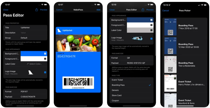 MakePass allows you to quickly generate Apple Wallet passes from any supported barcode. MakePass is a powerful Apple Wallet pass editor that allows you to start from scratch, open a previously saved pass file, or import any supported barcode from anywhere.