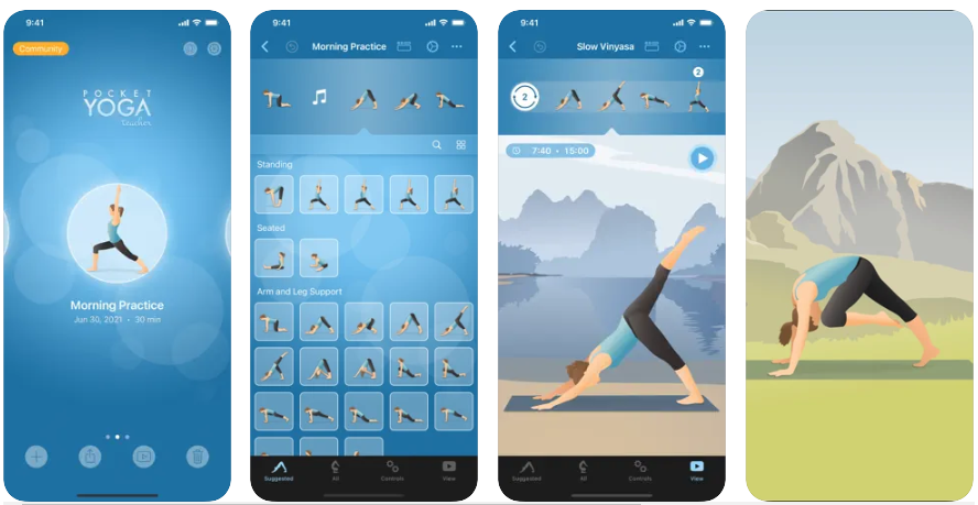 The voice instructor does not sound robotic like some of the other apps I've tried. Pocket Yoga Teacher is a yoga app that lets users create, edit, and share their own yoga routines.