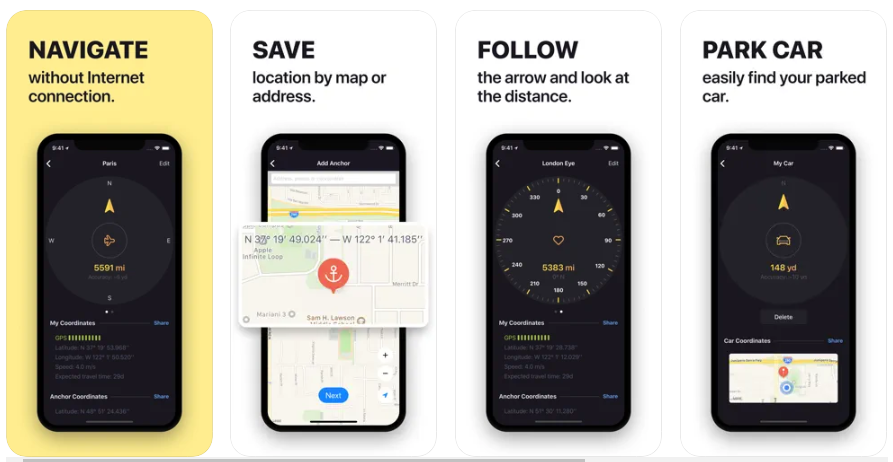 GPS Compass Anchor Pointer, Use your iPhone to navigate even if you don't have an internet connection! Travel with caution. Geographers use GSP to find or determine locations as well.