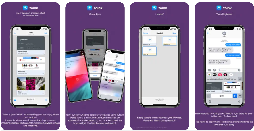 Yoink is an improved drag-and-drop tool that makes moving files within your Mac workspace easier. Yoink for iPad and iPhone allows you to quickly and easily store items that you drag, copy, share, or.