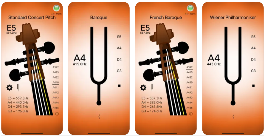 Tuning a violin is simple in one way but difficult in another. Tune your violin with precision and ease in an instant! The most precise - displays the exact sound frequency in hertz (Hz).