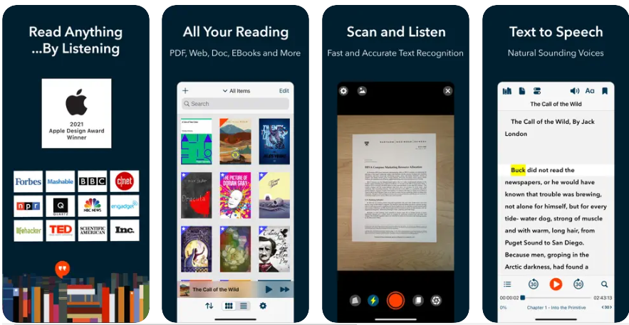 When you run this app after downloading it, you will be prompted to download the two voices. Voice Dream Reader works with image-based books on iPhone 5S and later, iPad 4th Generation and later, and iPod 6th Generation.