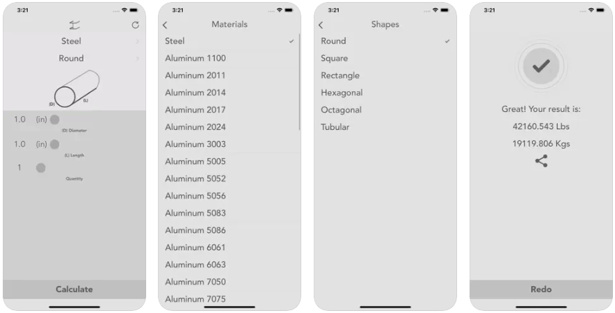 This app has been designed for true professionals! Finding rolled metal length-based weight or weight-based length is quick, simple, and comfortable. Metal Weight Calculator is a quick and easy app for calculating metal weights.